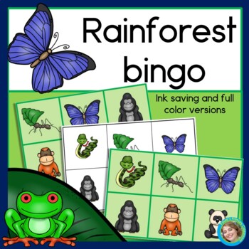 Preview of Rainforest Animals Bingo Game and Vocabulary Informational Posters