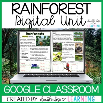 Preview of Rainforest Biome Distance Learning GOOGLE Unit