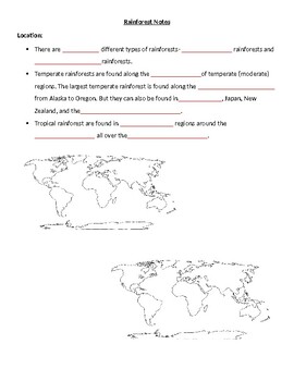 Preview of Rainforest Guided Notes Handout