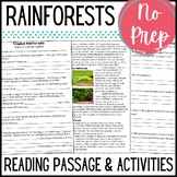 Rainforest Habitat Reading Comprehension Passage, Question