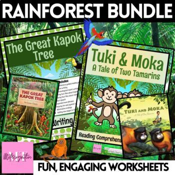 Preview of Rainforest Book Companion Reading Worksheets Bundle