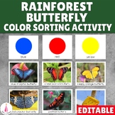 Rainforest Butterflies Color Sorting Montessori Activity