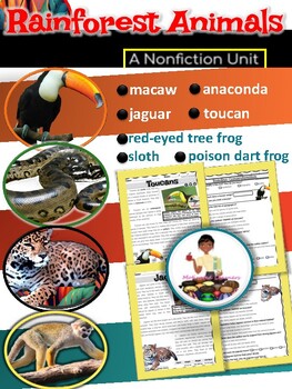 Preview of Rainforest Close Reading | NONFICTION Text Features Assessments