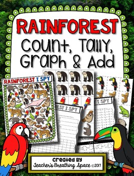 Preview of Rainforest Count, Tally, Graph and Add  |  Rainforest Graphing Math Center