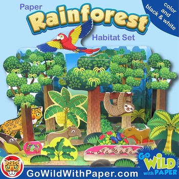 Rainforest Craft Activity | Amazon Rainforest Habitat Diorama | Paper Model