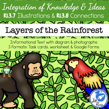 Preview of Rainforest Diagrams Illustrations Task Card RI.3.7 RI.3.8 Distance Learning