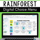 Rainforest Choice Menu Digital Resource | Biomes and Ecosy