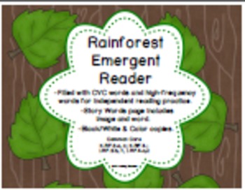 Preview of Rainforest Emergent Reader