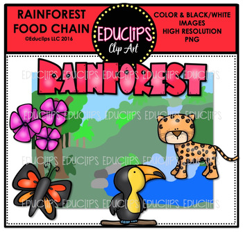 Preview of Rainforest Food Chain Clip Art Mini Bundle {Educlips Clipart}
