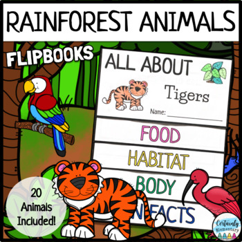 Preview of Rainforest Habitat Animal Research Flip Books