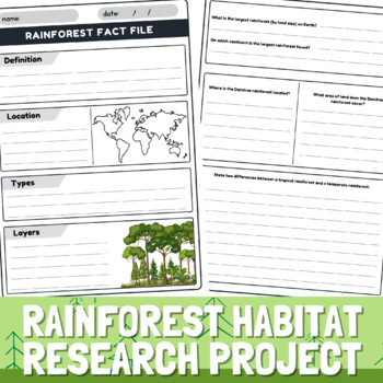 Rainforest Habitat Research Project | Rainforest Research Graphic Organizer