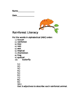 Preview of Rainforest Literacy Packet