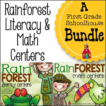 Preview of Rainforest Literacy and Math Centers Bundle