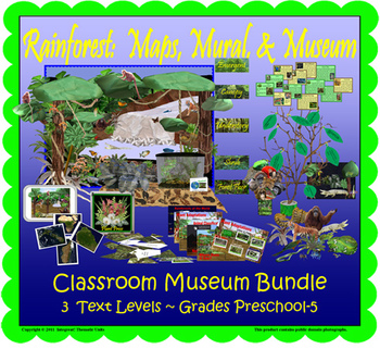 Preview of Rainforest: Maps, Mural, and Mini Museum (Classroom Museum Bundle)