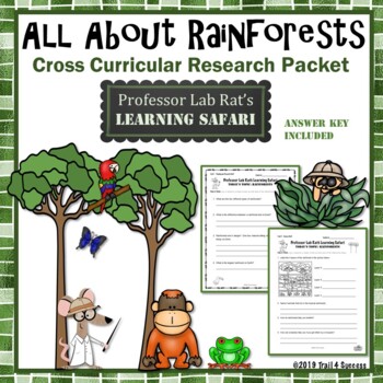 Preview of Rainforest Mini Unit Worksheets Professor Lab Rat's Learning Safari 