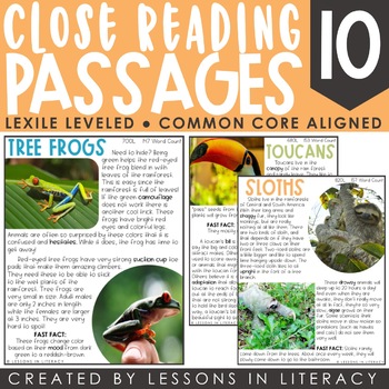 Preview of Rainforest Close Reading