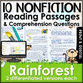Rainforest Nonfiction Reading Comprehension Passages and Q