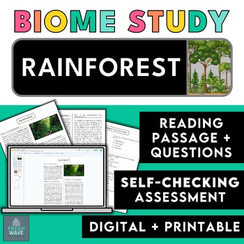 Preview of Rainforest  |  Reading Passage + Question Set  |  Earth's Land Biomes  | Science