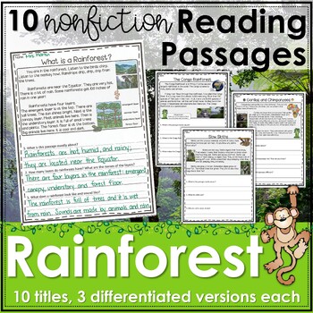 Rainforest Reading Passages by ELA with Mrs Martin | TpT