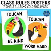 Classroom Rules Posters Rainforest Toucan Theme