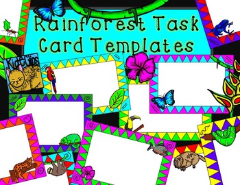 Preview of Rainforest Theme Task Card Frames by Kid-E-Clips