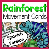 Rainforest Themed Movement Cards - Spanish Version (Espanol)