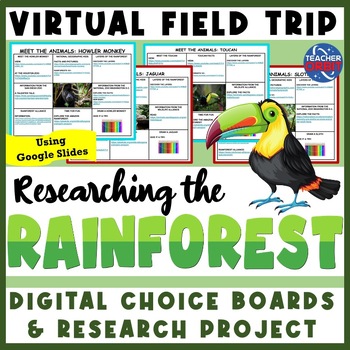 Preview of Rainforest Virtual Field Trip & Research Project Habitats Ecosystem Earth Day