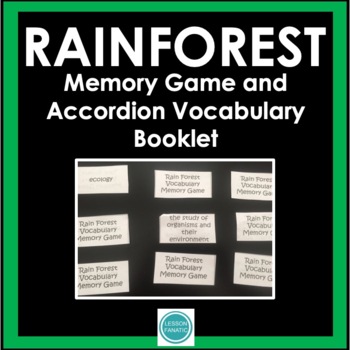 Preview of Rainforest Vocabulary Memory Game and Definition Accordion Booklet