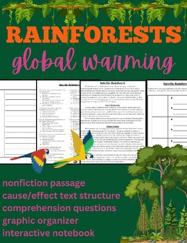 Preview of Earth Day Cause and Effect Text Structure Nonfiction Article Writing Prompt