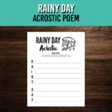 Rainy Day Acrostic Poem Writing Template | Spring ELA Acti