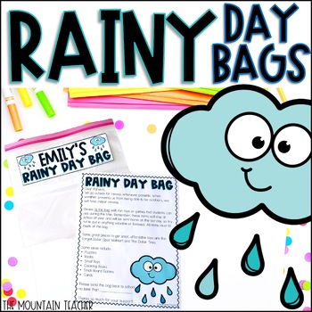 Preview of Rainy Day Bags an Indoor Recess Activity for Rain