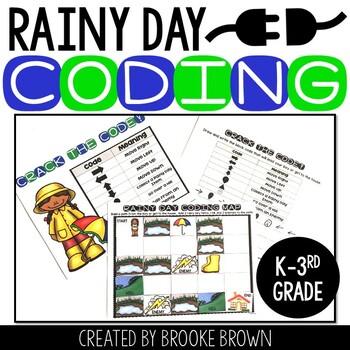 Preview of Rainy Day Coding - DIGITAL + PRINTABLE - Spring Unplugged Coding
