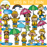Rainy Day Kids in the Rain Clip Art