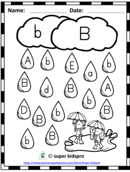 Rainy Day Letter Find Spring Preschool by super kidspro | TPT