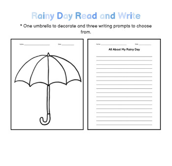 Preview of Rainy Day Read and Write Activity