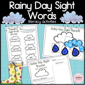 rainy day sight words kindergarten literacy activities by creative kindergarten