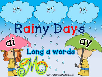 Preview of Rainy Days - Word Building with Long Vowel a -- ai, ay