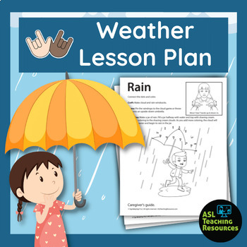Preview of Rainy Weather Worksheets – Rain Activities - Counting - Writing - Sign Language