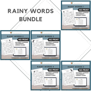 Preview of Rainy Words Google Slides Bundle