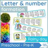 Rainy day letter formation and number formation practice f