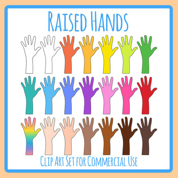 Raised Hands - Asking Questions Different Color Clip Art by Hidesy's ...