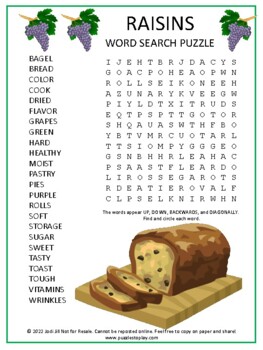 Snack Foods Word Search Puzzle  Word puzzles for kids, Free