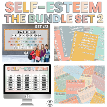 Preview of Raising Self Esteem | Games | Bulletin Board | Posters | BOHO BUNDLE Set 2