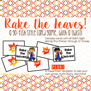 Rake The Leaves A Card Game By Miss Johnston S Journey Tpt