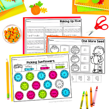 Fall Activities for Kindergarten: Math and Literacy Centers | TpT