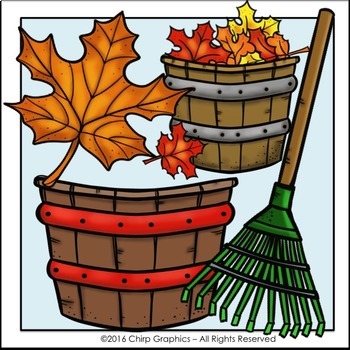 Raking the Leaves Clip Art Set - Chirp Graphics by Chirp Graphics