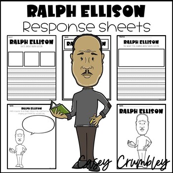 Preview of Ralph Ellison Black History Response Writing Coloring Drawing Sheets