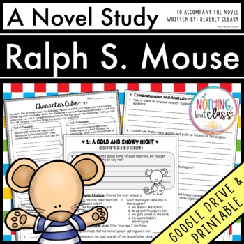 Preview of Ralph S. Mouse Novel Study Unit | Comprehension Questions with Activities & Test