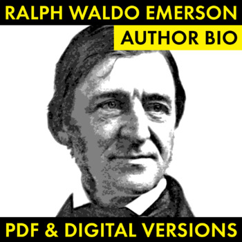 Preview of Ralph Waldo Emerson Author Study Worksheet, Biography, PDF & Google Drive CCSS