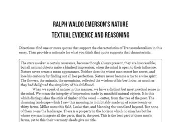 nature essay by ralph waldo emerson summary